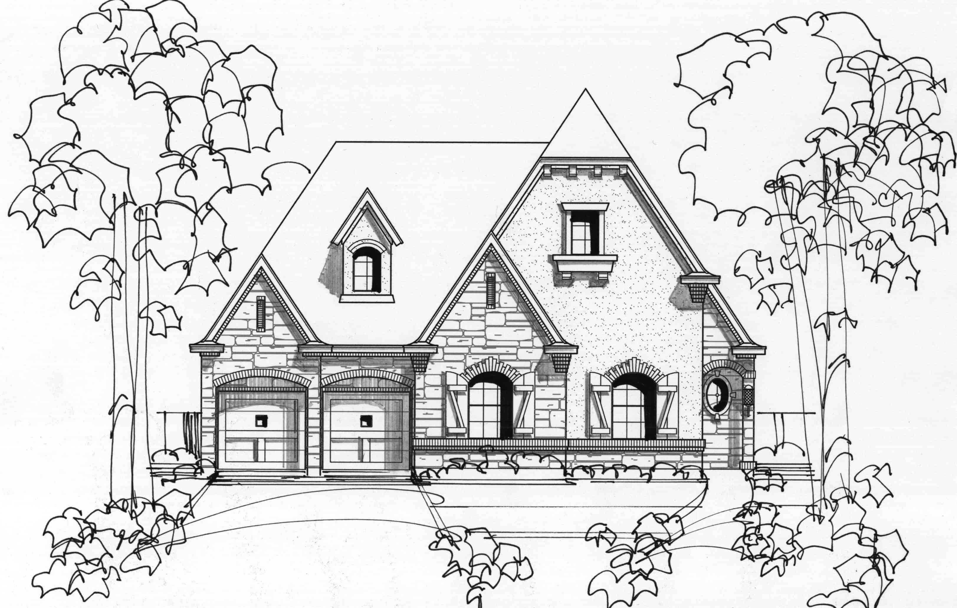 Front View of this 3-Bedroom, 3090 Sq Ft Plan - 195-1274