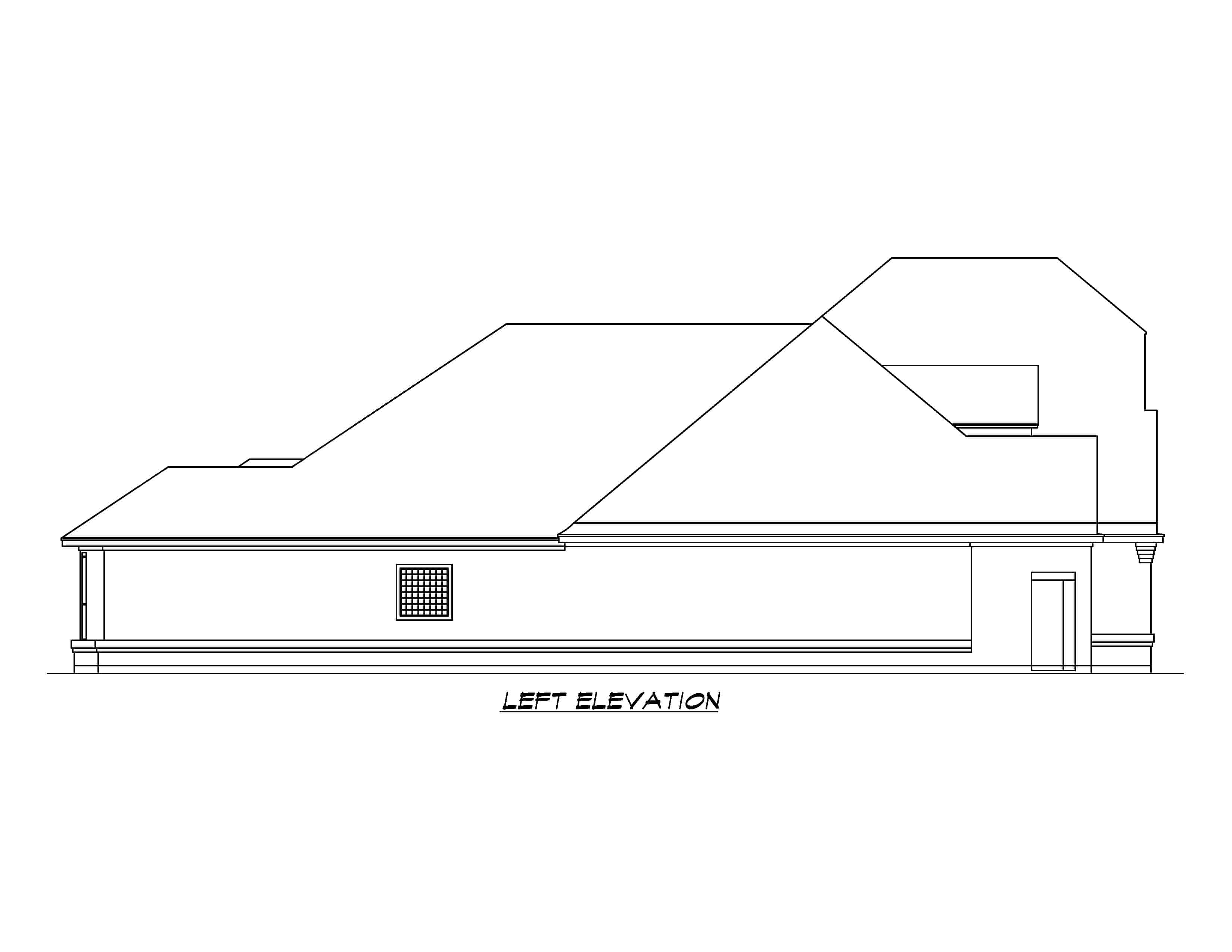Home Plan Left Elevation of this 3-Bedroom,3090 Sq Ft Plan -195-1274