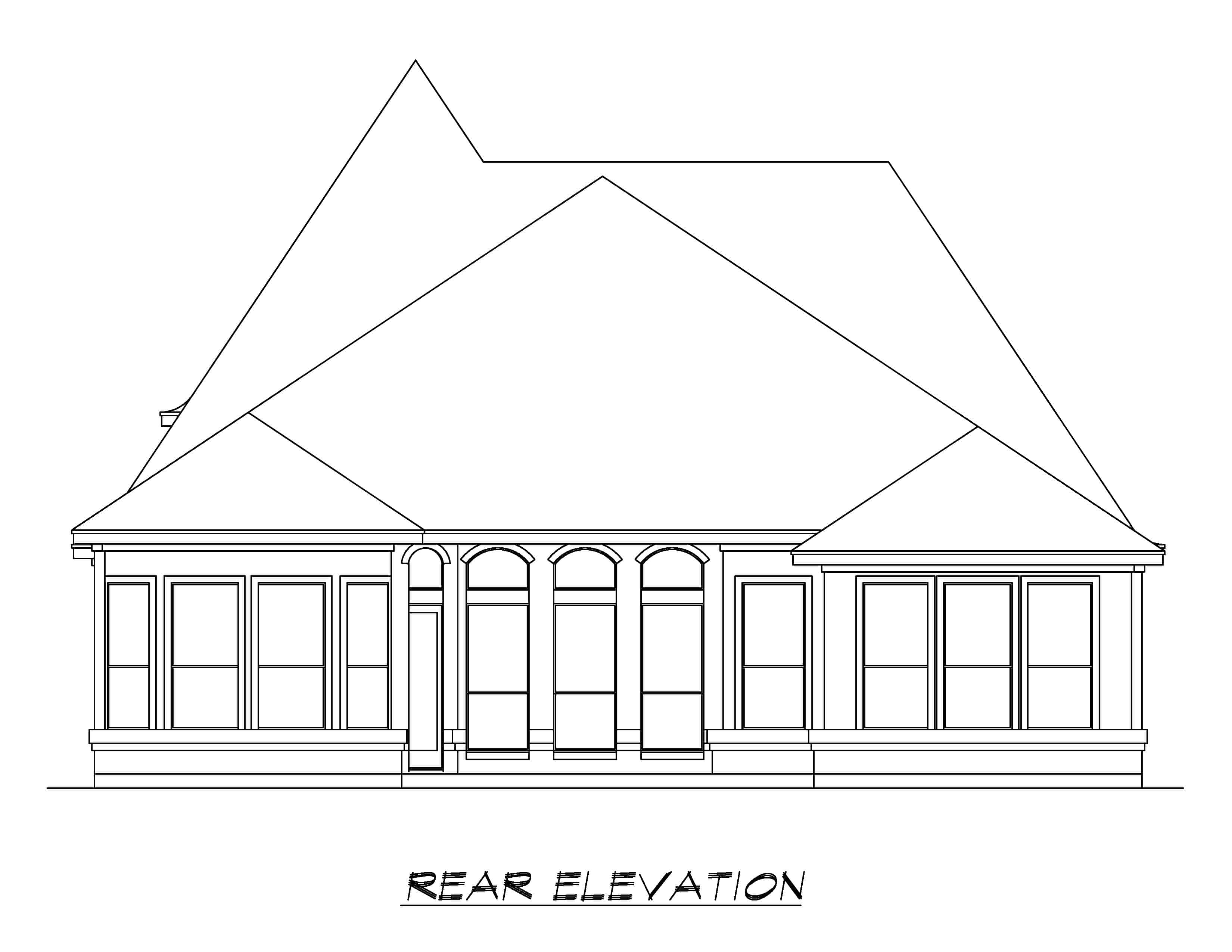 Home Plan Rear Elevation of this 3-Bedroom,3090 Sq Ft Plan -195-1274