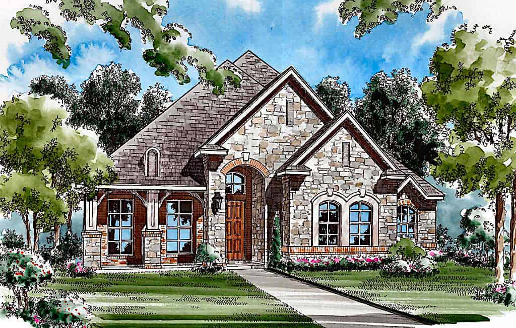 Front View of this 3-Bedroom, 2552 Sq Ft Plan - 195-1275