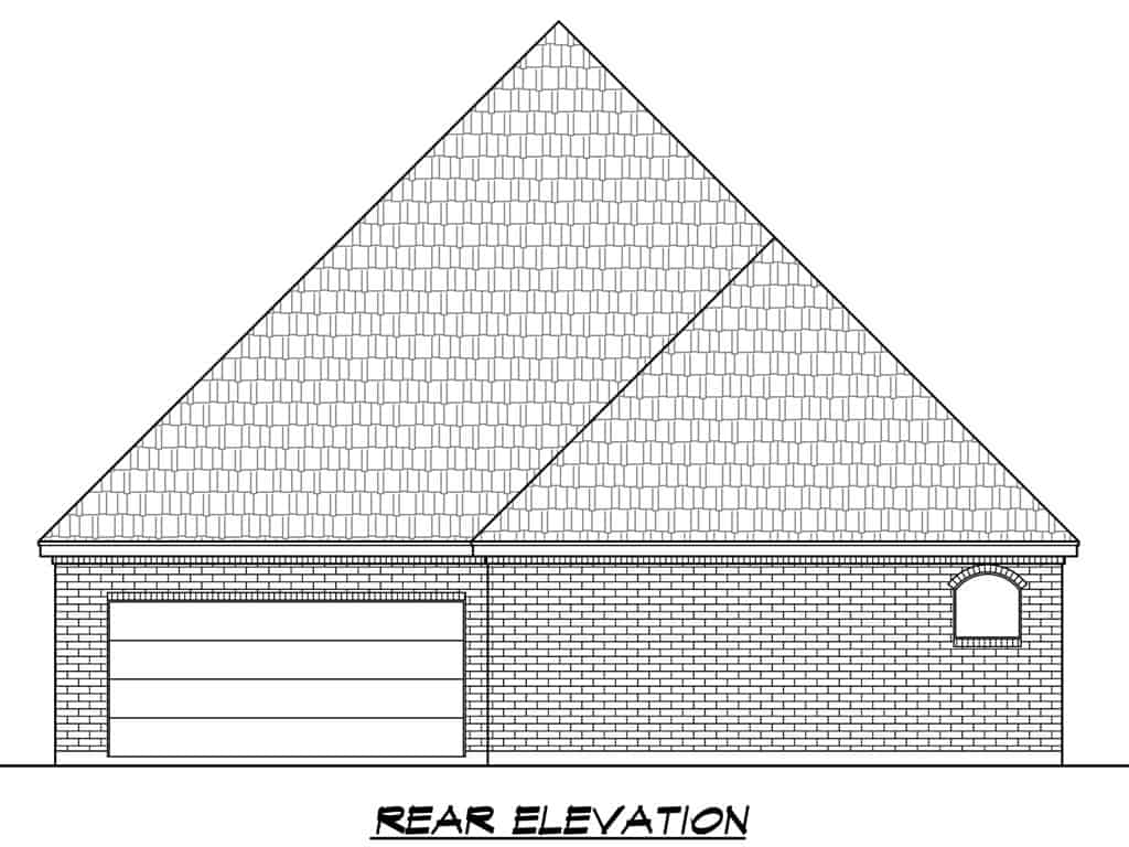 Home Plan Rear Elevation of this 3-Bedroom,2552 Sq Ft Plan -195-1275