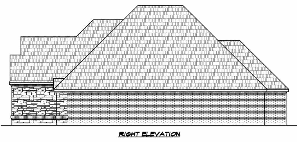 Home Plan Right Elevation of this 3-Bedroom,2552 Sq Ft Plan -195-1275