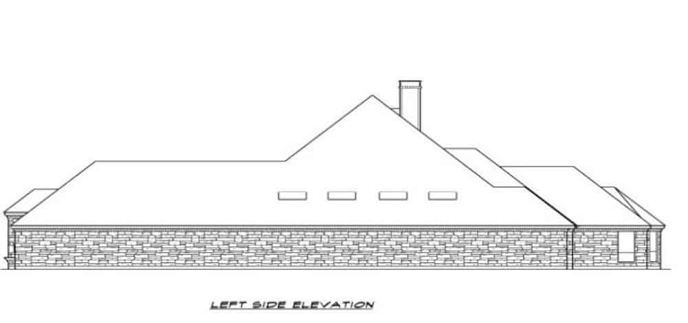 Home Plan Left Elevation of this 3-Bedroom,2953 Sq Ft Plan -195-1276