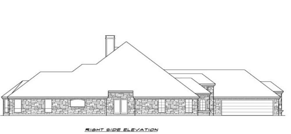 Home Plan Right Elevation of this 3-Bedroom,2953 Sq Ft Plan -195-1276