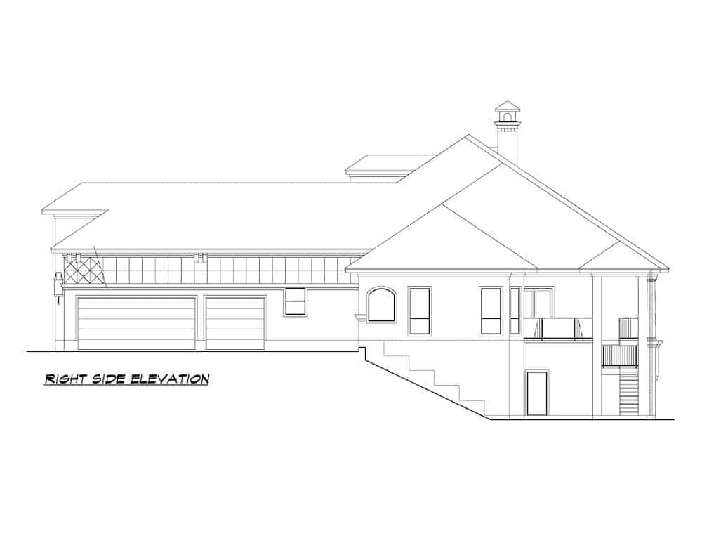Home Plan Right Elevation of this 5-Bedroom,7354 Sq Ft Plan -195-1277
