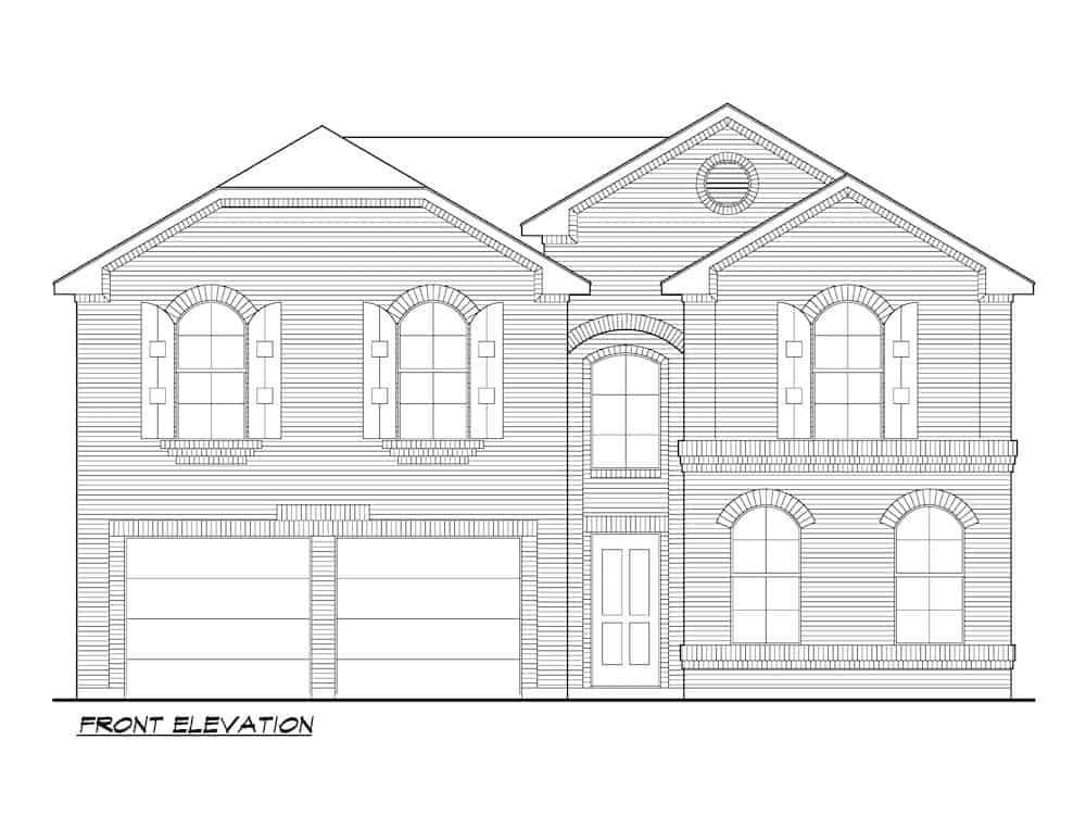 Home Plan Front Elevation of this 3-Bedroom,2460 Sq Ft Plan -195-1278