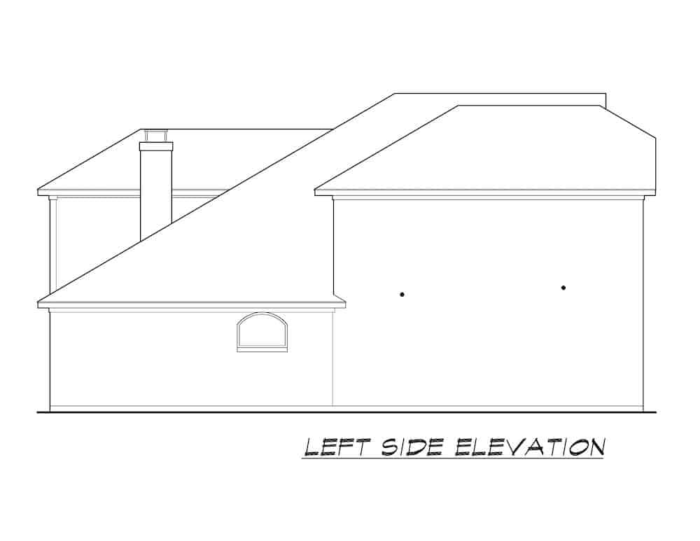 Home Plan Left Elevation of this 3-Bedroom,2460 Sq Ft Plan -195-1278