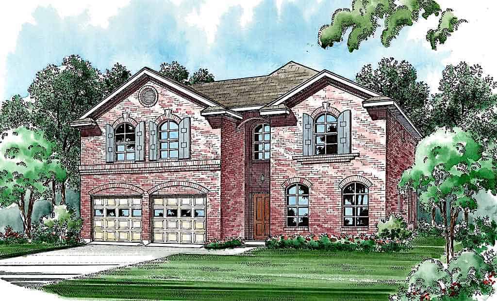 Front View of this 3-Bedroom, 2460 Sq Ft Plan - 195-1278
