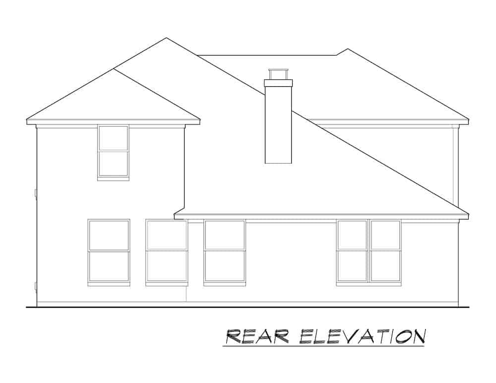 Home Plan Rear Elevation of this 3-Bedroom,2460 Sq Ft Plan -195-1278
