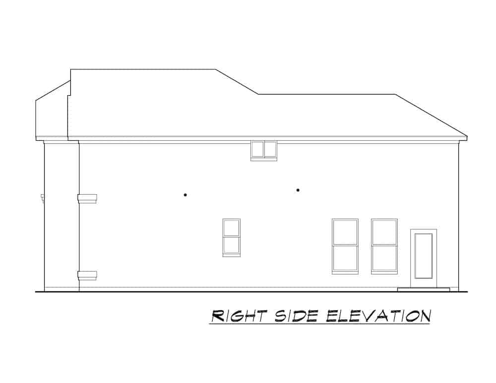 Home Plan Right Elevation of this 3-Bedroom,2460 Sq Ft Plan -195-1278