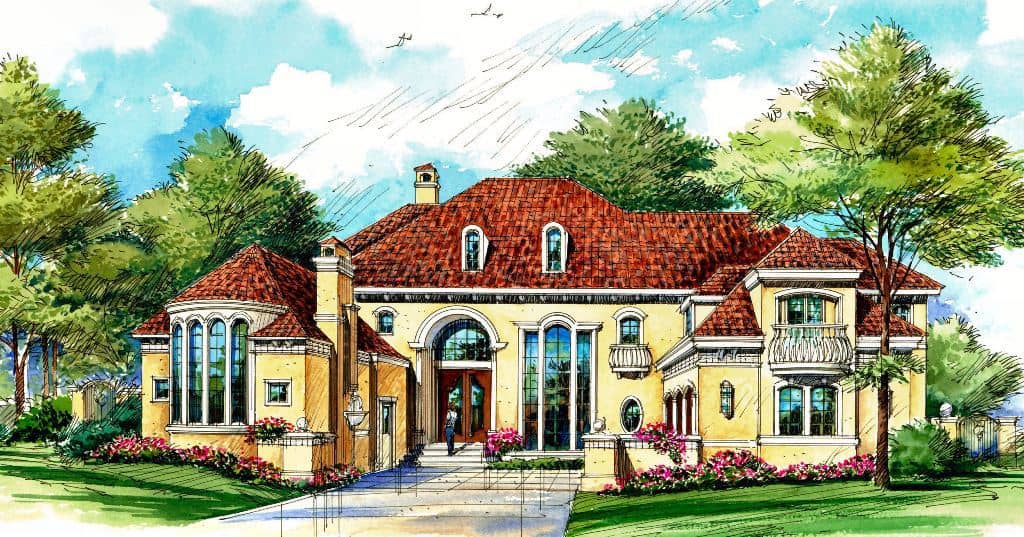 Mediterranean home (ThePlanCollection: Plan #195-1279)