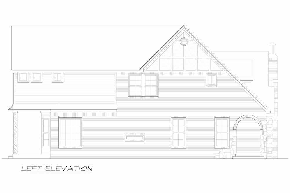 Home Plan Left Elevation of this 3-Bedroom,2827 Sq Ft Plan -195-1280