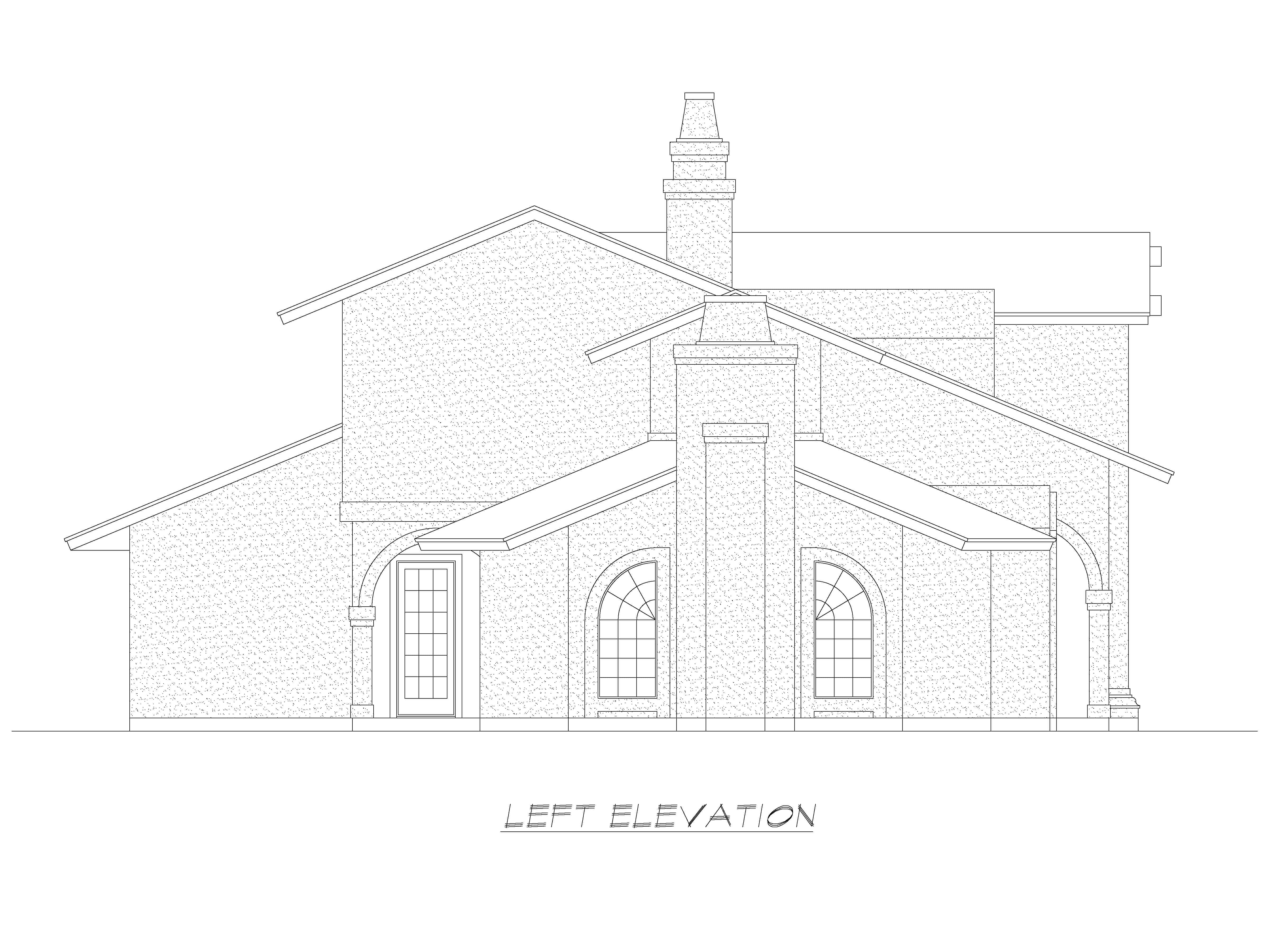 Home Plan Left Elevation of this 3-Bedroom,3628 Sq Ft Plan -195-1281