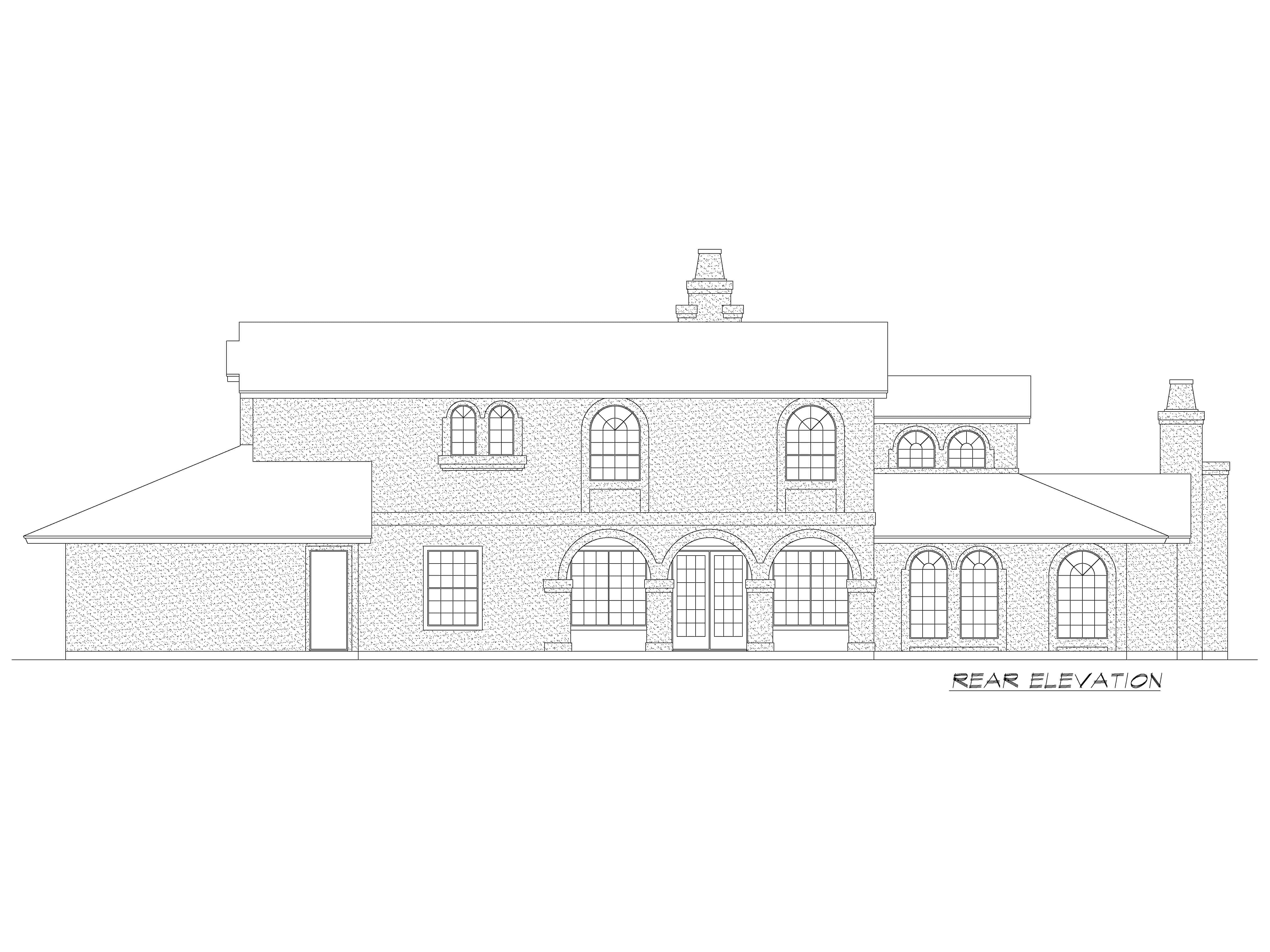 Home Plan Rear Elevation of this 3-Bedroom,3628 Sq Ft Plan -195-1281