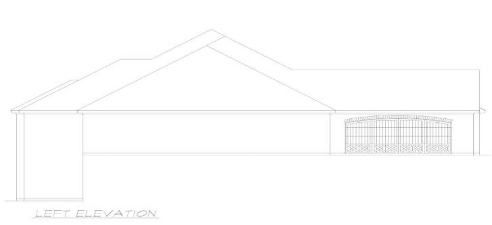 Home Plan Left Elevation of this 4-Bedroom,4314 Sq Ft Plan -195-1283