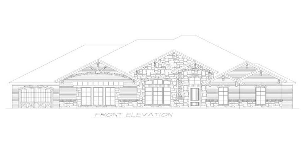 Home Plan Front Elevation of this 4-Bedroom,4314 Sq Ft Plan -195-1283