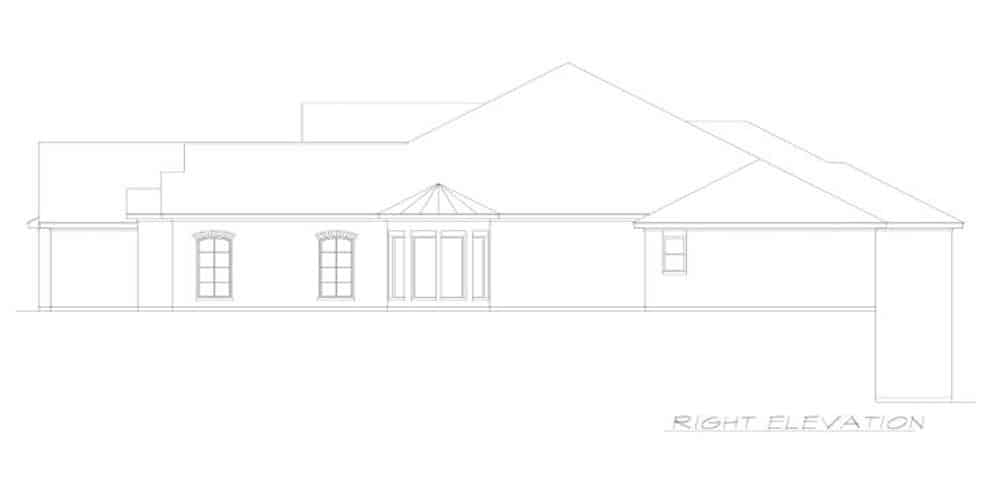 Home Plan Right Elevation of this 4-Bedroom,4314 Sq Ft Plan -195-1283