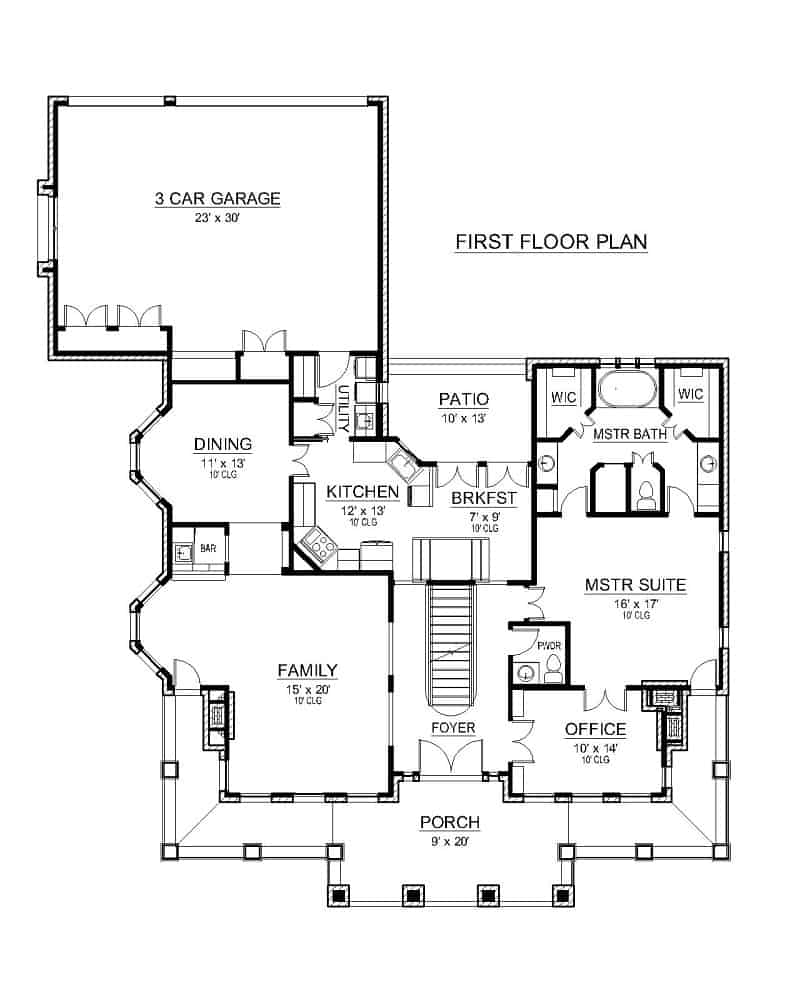 Main Level of Spanish Plan #195-1288