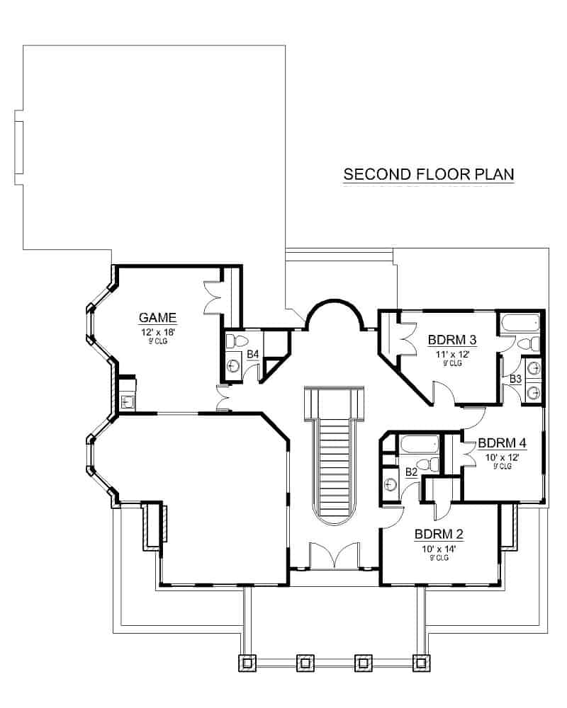 Upper Level of Spanish Plan #195-1288