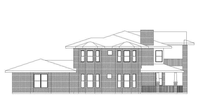 Home Plan Left Elevation of this 4-Bedroom,3309 Sq Ft Plan -195-1288
