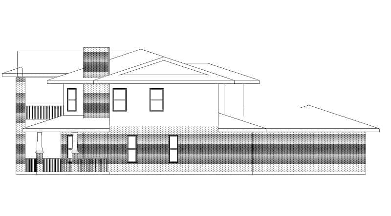 Home Plan Right Elevation of this 4-Bedroom,3309 Sq Ft Plan -195-1288