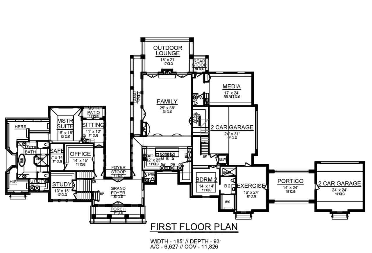 Main Level of Spanish Plan #195-1289