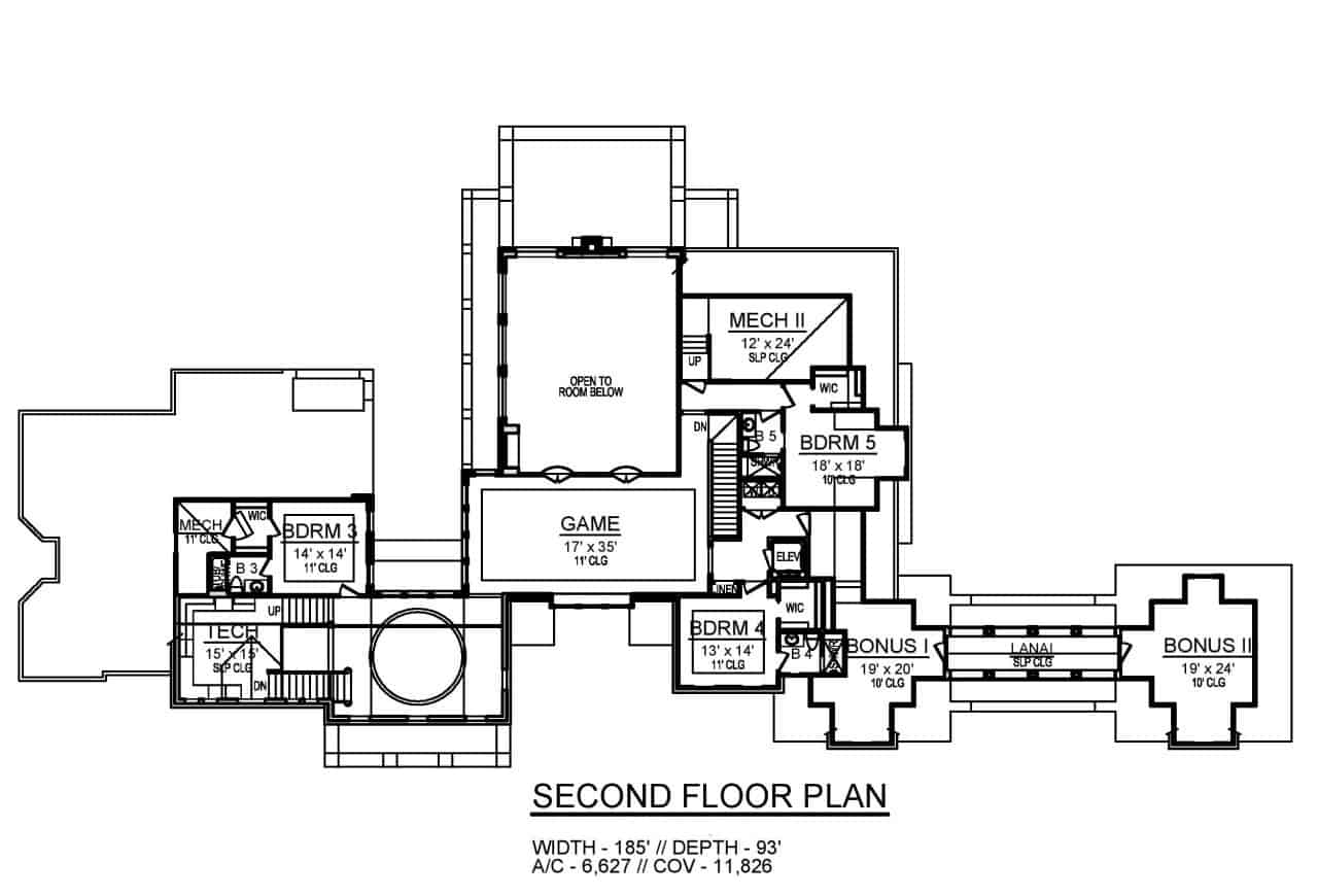 Upper Level of Spanish Plan #195-1289