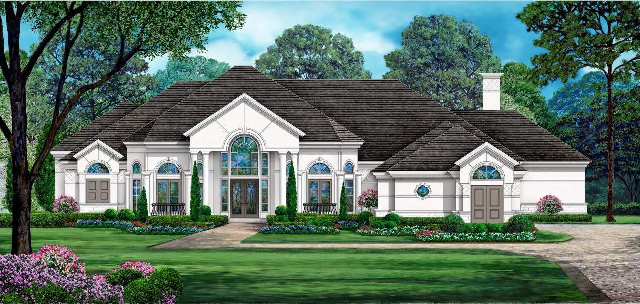 Contemporary Mediterranean home design (ThePlanCollection: Plan #195-1291)