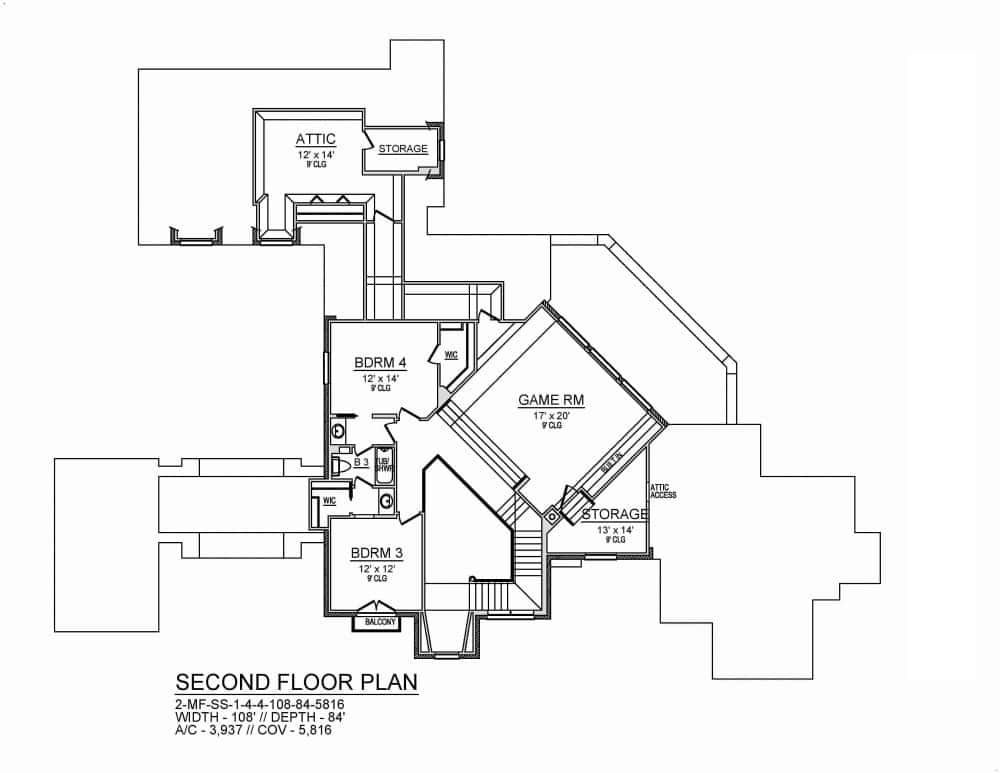 Upper Level of French Plan #195-1292