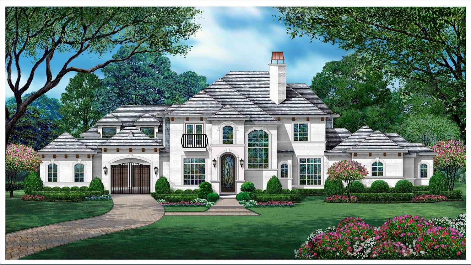 Front View of this 4-Bedroom,3937 Sq Ft Plan -195-1292