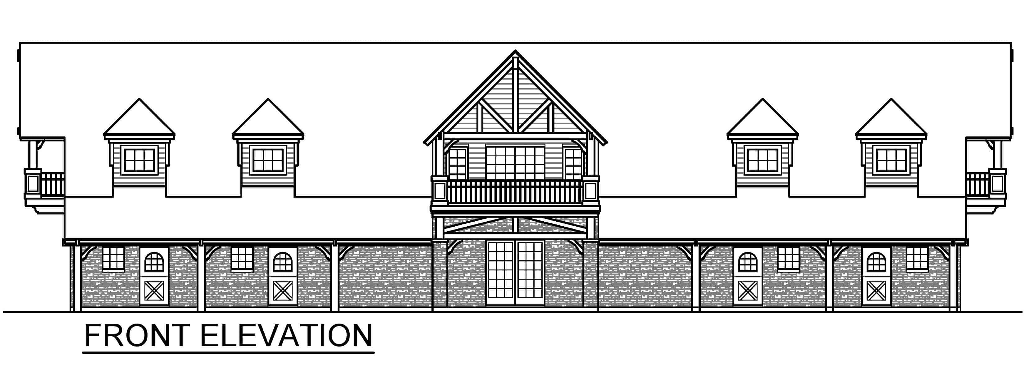 Home Plan Front Elevation of this 2-Bedroom,5323 Sq Ft Plan -195-1295