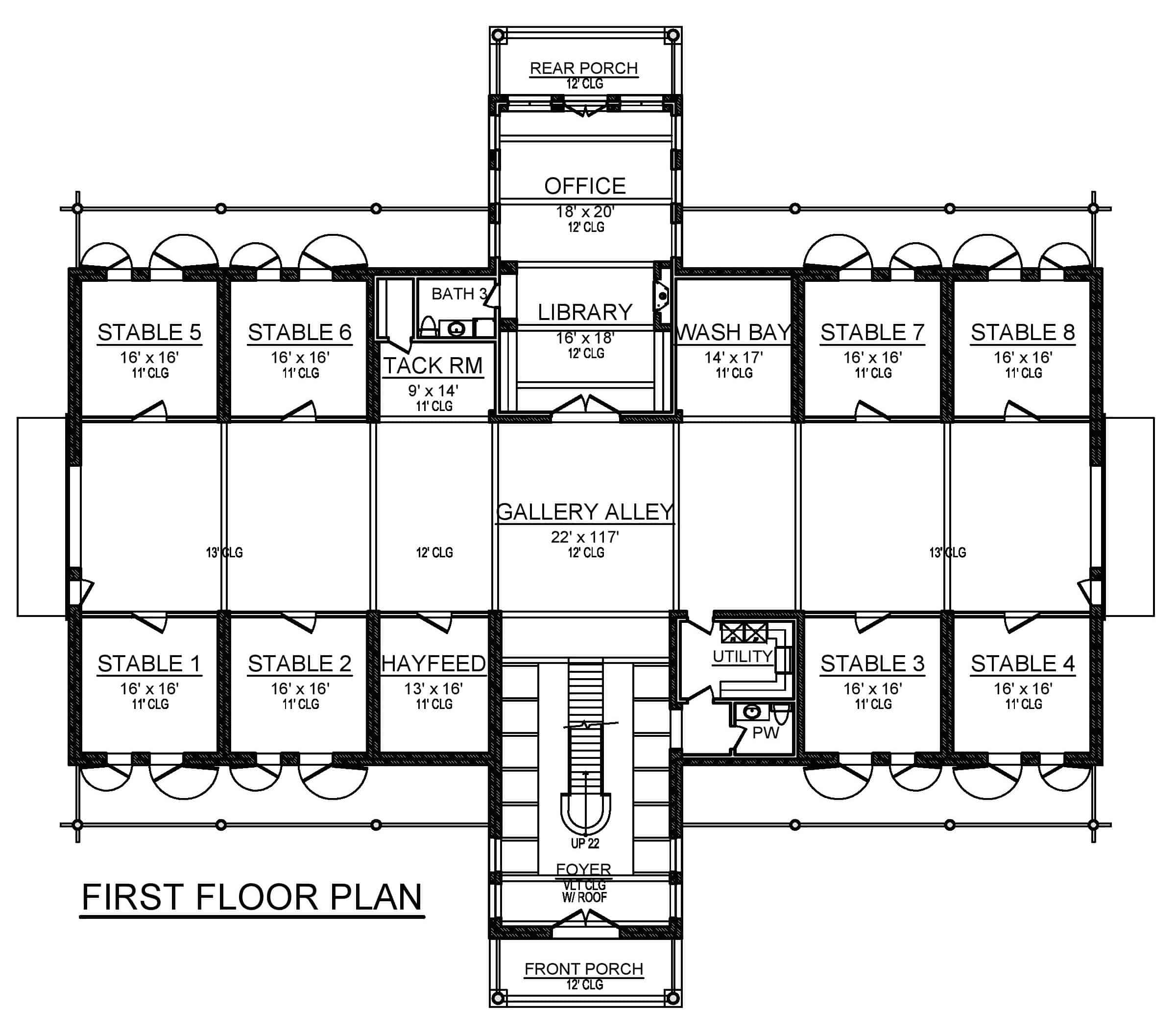Main Level of Country Plan #195-1295