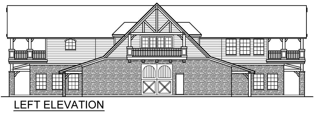 Home Plan Left Elevation of this 2-Bedroom,5323 Sq Ft Plan -195-1295