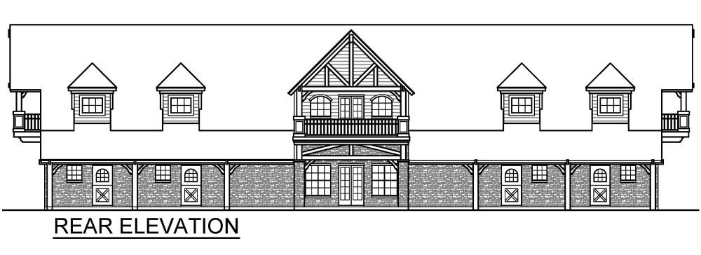 Home Plan Rear Elevation of this 2-Bedroom,5323 Sq Ft Plan -195-1295