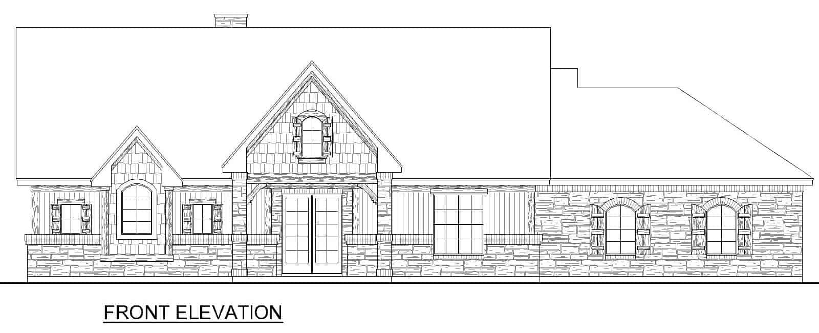 Home Plan Front Elevation of this 2-Bedroom,1974 Sq Ft Plan -195-1296