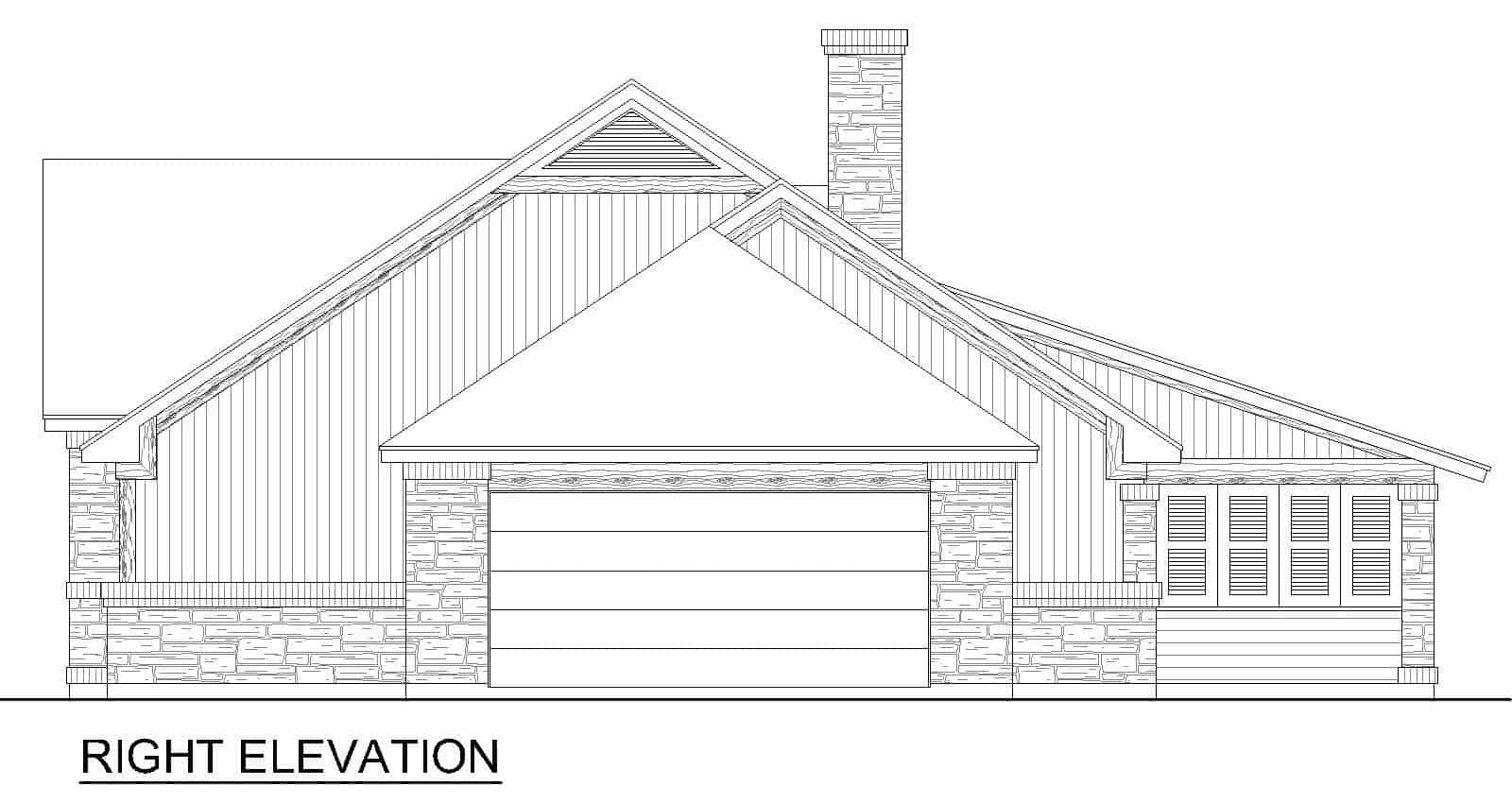 Home Plan Right Elevation of this 2-Bedroom,1974 Sq Ft Plan -195-1296