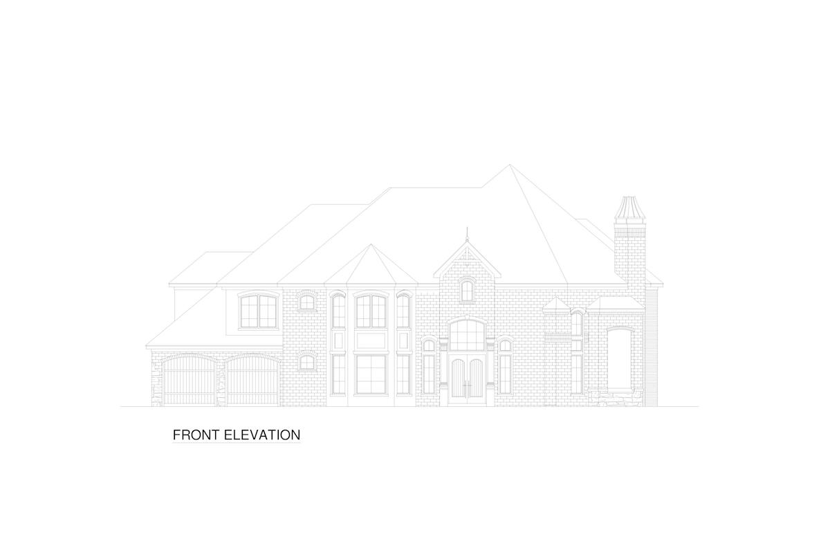 Home Plan Front Elevation of this 4-Bedroom,4298 Sq Ft Plan -195-1297