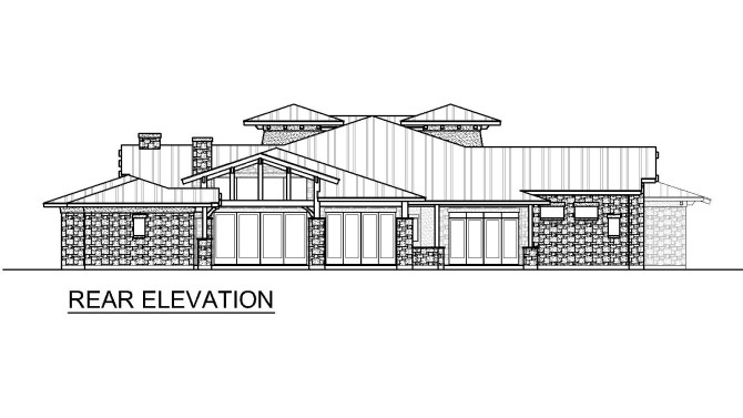 Home Plan Rear Elevation of this 4-Bedroom,6083 Sq Ft Plan -195-1298