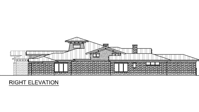 Home Plan Right Elevation of this 4-Bedroom,6083 Sq Ft Plan -195-1298