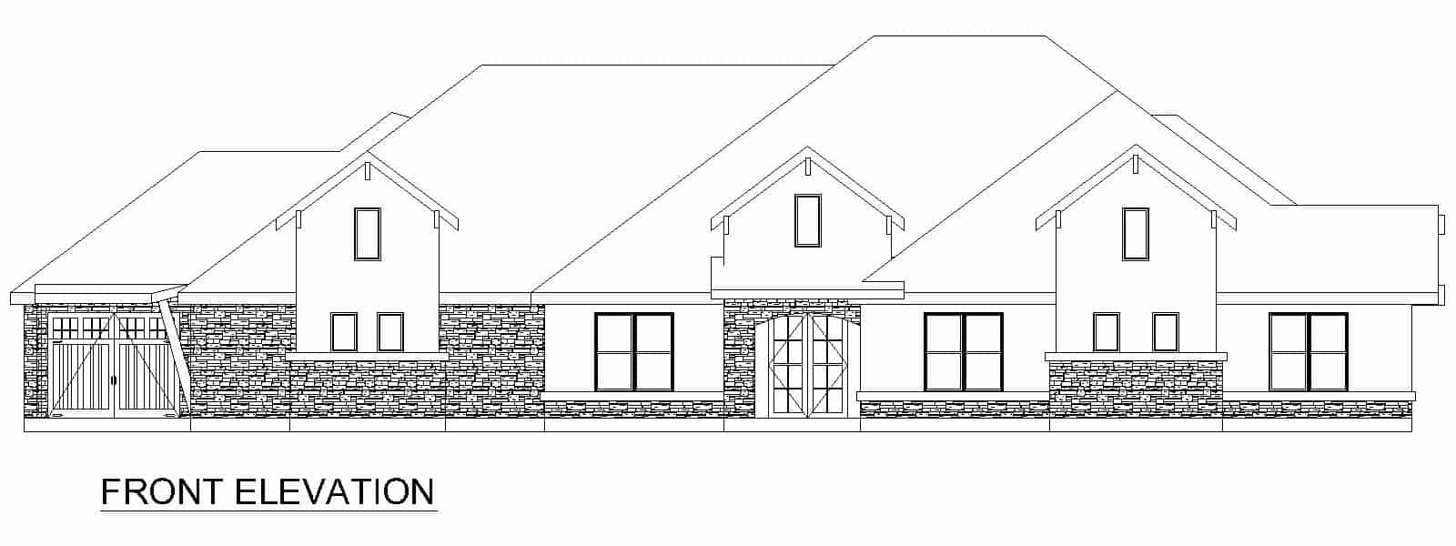 Home Plan Front Elevation of this 3-Bedroom,4440 Sq Ft Plan -195-1299