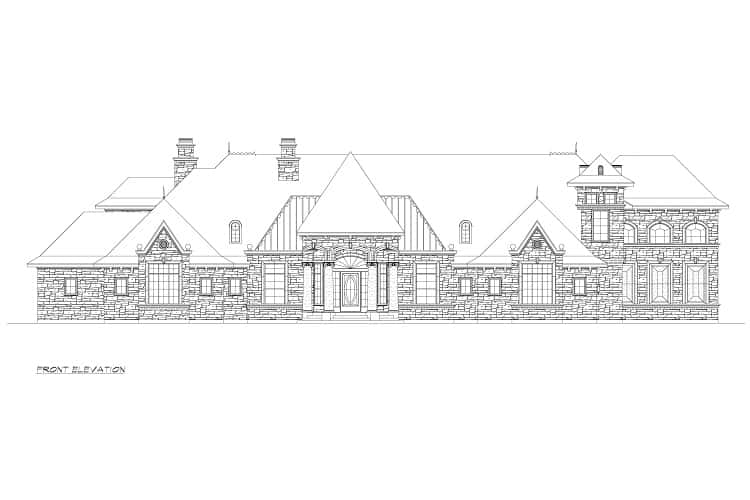 Home Plan Front Elevation of this 5-Bedroom,7685 Sq Ft Plan -195-1301