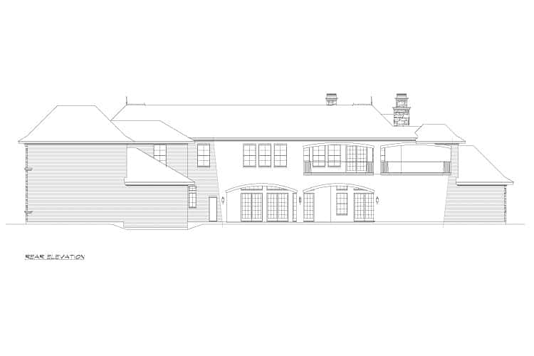 Home Plan Rear Elevation of this 5-Bedroom,7685 Sq Ft Plan -195-1301
