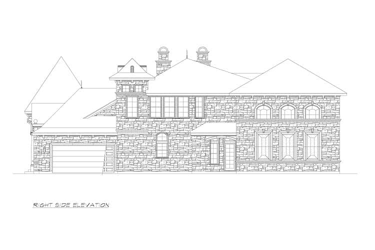 Home Plan Right Elevation of this 5-Bedroom,7685 Sq Ft Plan -195-1301