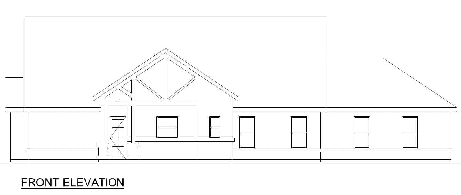 Home Plan Front Elevation of this 3-Bedroom,2556 Sq Ft Plan -195-1303