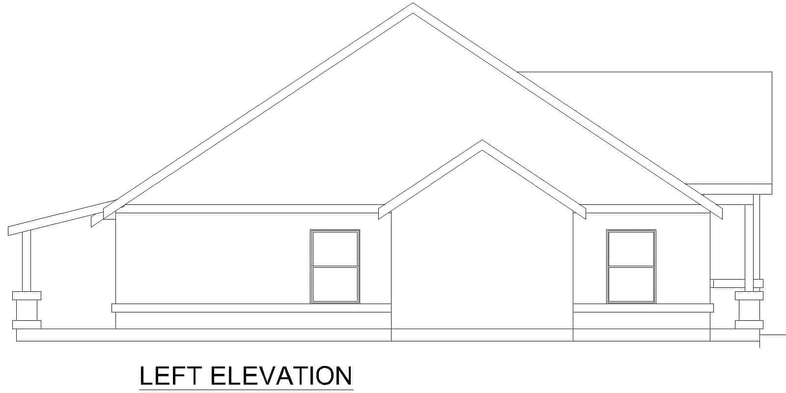 Home Plan Left Elevation of this 3-Bedroom,2556 Sq Ft Plan -195-1303