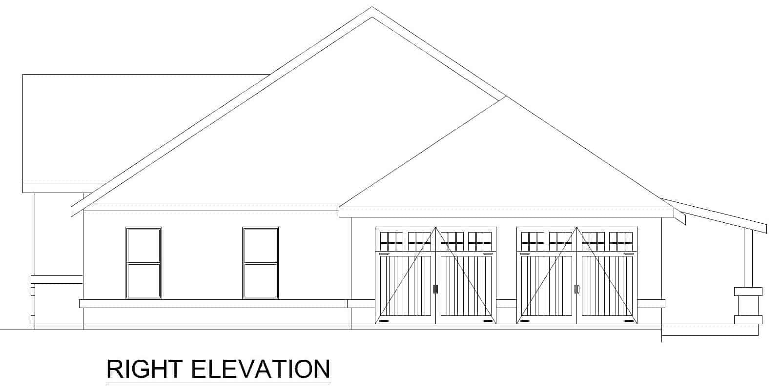 Home Plan Right Elevation of this 3-Bedroom,2556 Sq Ft Plan -195-1303