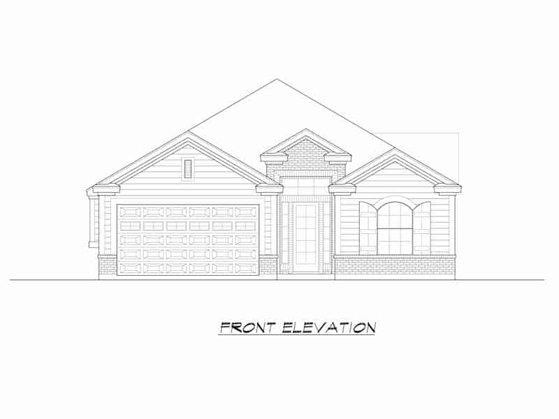 Home Plan Front Elevation of this 3-Bedroom,2098 Sq Ft Plan -195-1304