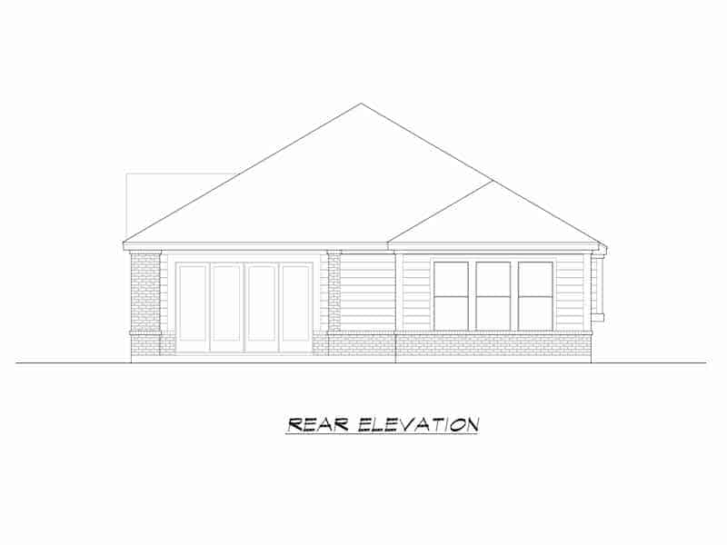 Home Plan Rear Elevation of this 3-Bedroom,2098 Sq Ft Plan -195-1304