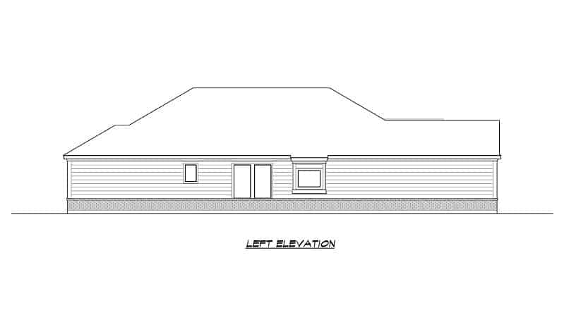Home Plan Left Elevation of this 3-Bedroom,2098 Sq Ft Plan -195-1304
