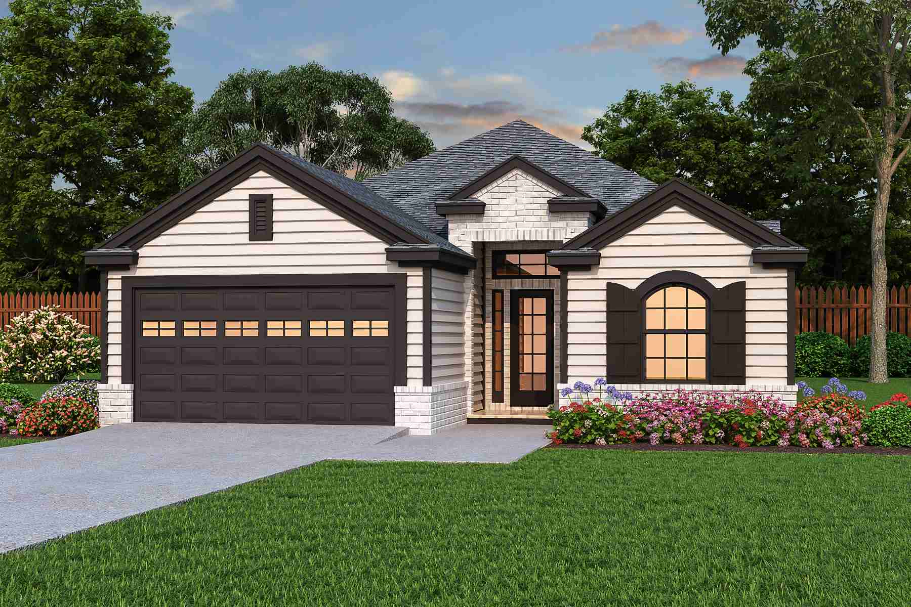 Cottage house design (ThePlanCollection: House Plan #195-1304)